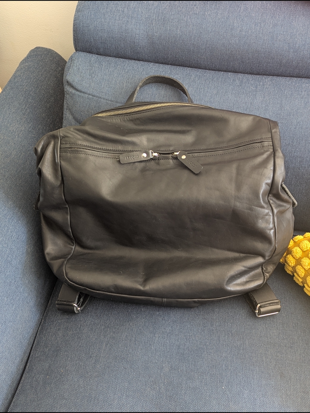 M0851 Black Leather Backpack